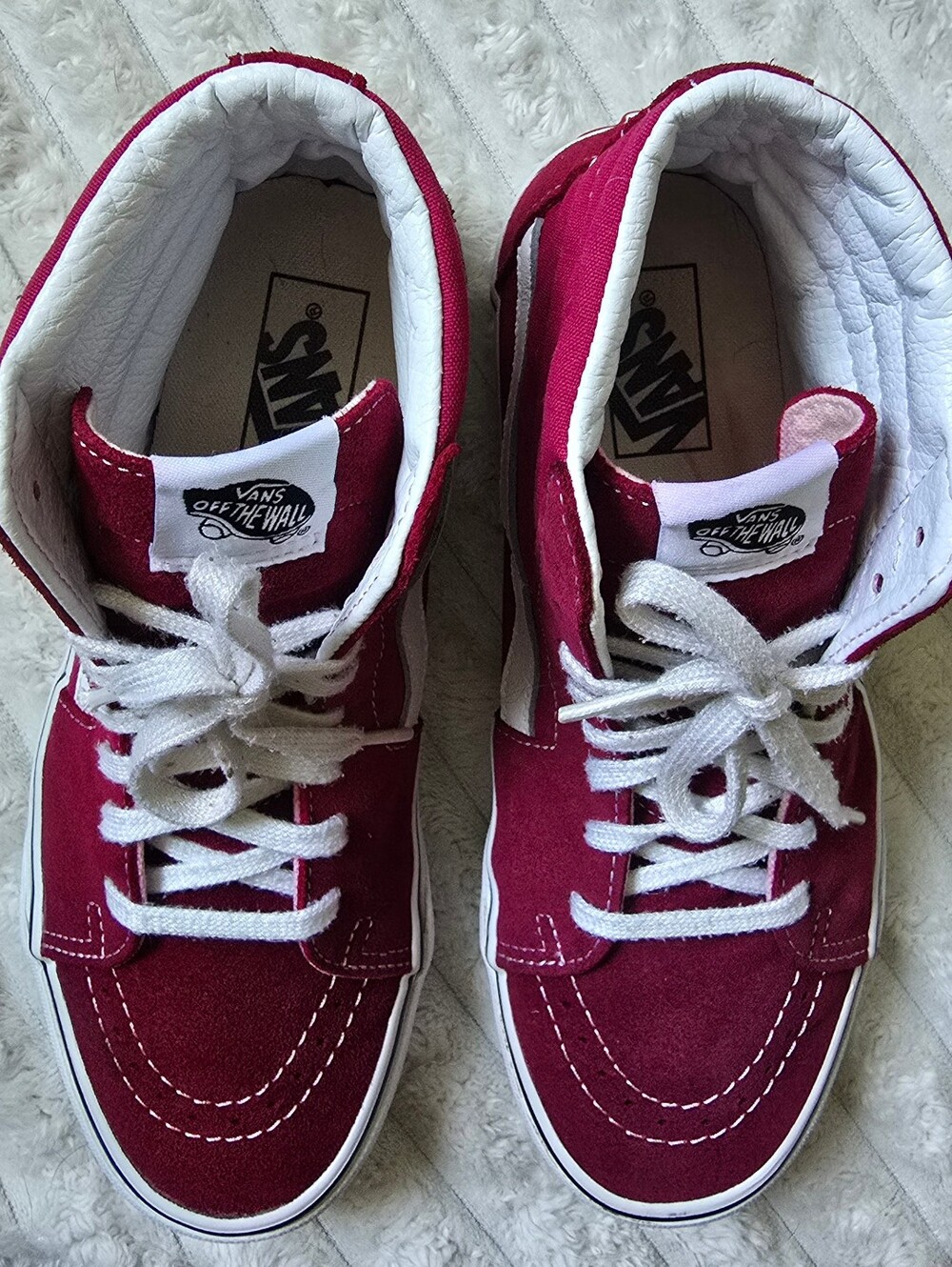 Vans Sk8-Hi Maroon Pink Magenta High Top Skate Shoes Womens Size 9.5 - Picture 9 of 10